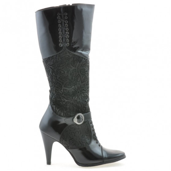 Damenstiefel 1109 Lack Schwarz+Schwarz Antilope Damenstiefel 1109 Lack Schwarz+Schwarz Antilope