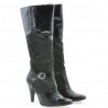 Damenstiefel 1109 Lack Schwarz+Schwarz Antilope