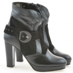 Damenstiefeletten 1126 schwarz+schwarz Antilope