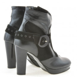 Damenstiefeletten 1126 schwarz+schwarz Antilope