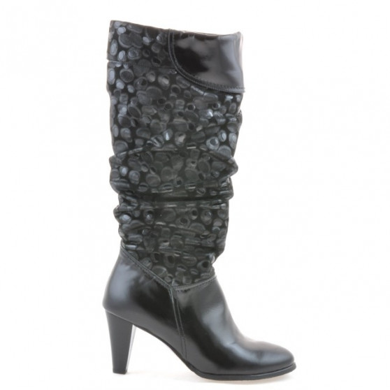 Damenstiefel 1120 Lack Schwarz + Antilope Ballon