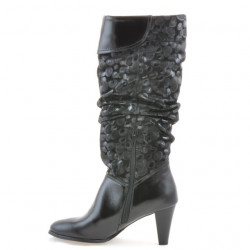 Damenstiefel 1120 Lack Schwarz + Antilope Ballon