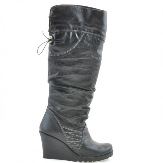 Damenstiefel 226 schwarz+schwarz Crepesohle Damenstiefel 226 schwarz+schwarz Crepesohle