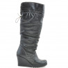 Damenstiefel 226 schwarz+schwarz Crepesohle