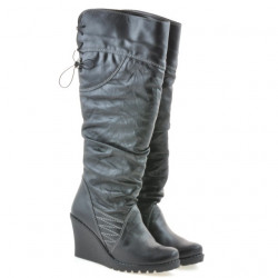Damenstiefel 226 schwarz+schwarz Crepesohle