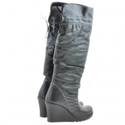 Damenstiefel 226 schwarz+schwarz Crepesohle