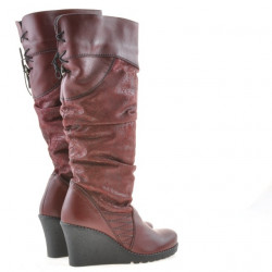 Damenstiefel 226 Bordeaux kombiniert