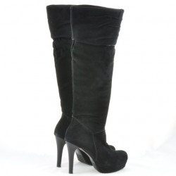 Damenstiefel 1118 schwarz Antilope