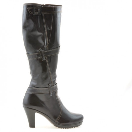 Damenstiefel 229 Lack Kaffee