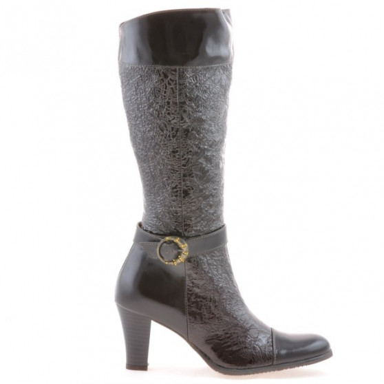 Damenstiefel 017 Krep Lack Kaffee Damenstiefel 017 Krep Lack Kaffee