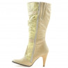 Damenstiefel 008 Kroko Beige