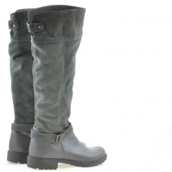 Damenstiefel 3225 graues Veloursleder