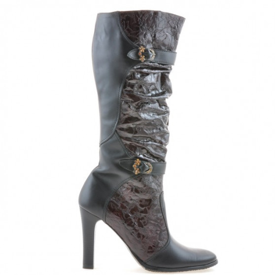 Damenstiefel 008-2 schwarz+bordeaux kombiniert Damenstiefel 008-2 schwarz+bordeaux kombiniert
