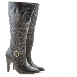 Damenstiefel 1108 Krepplack Kaffee