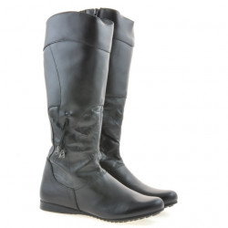 Damenstiefel 245 schwarz+schwarz Krepp