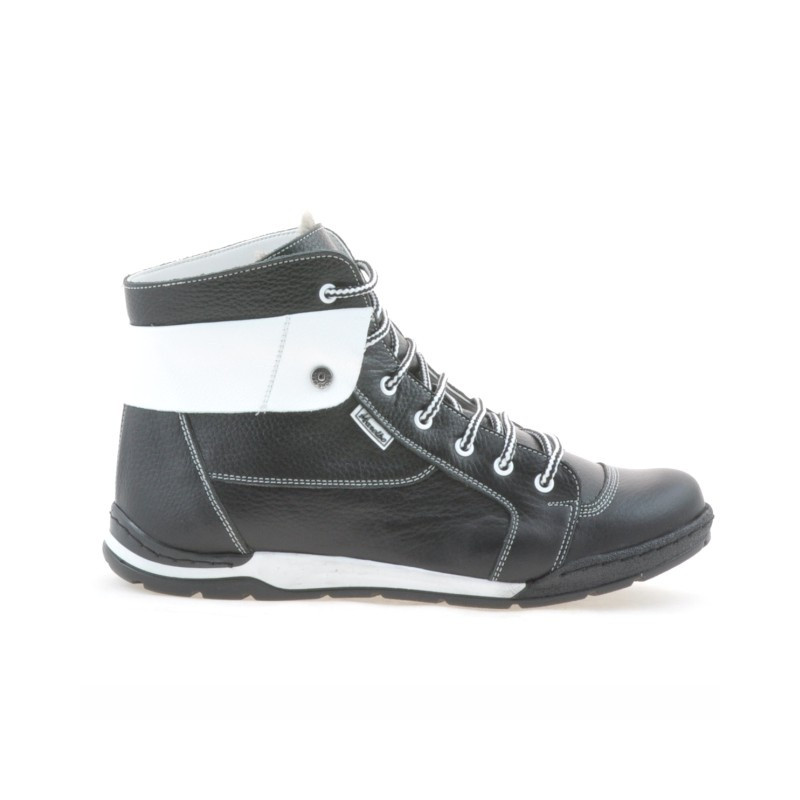 Herrenstiefel 421 schwarz+weiß