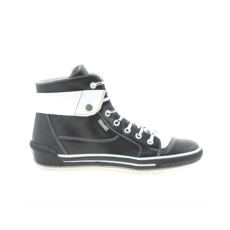 Damenstiefel 258 schwarz+weiß