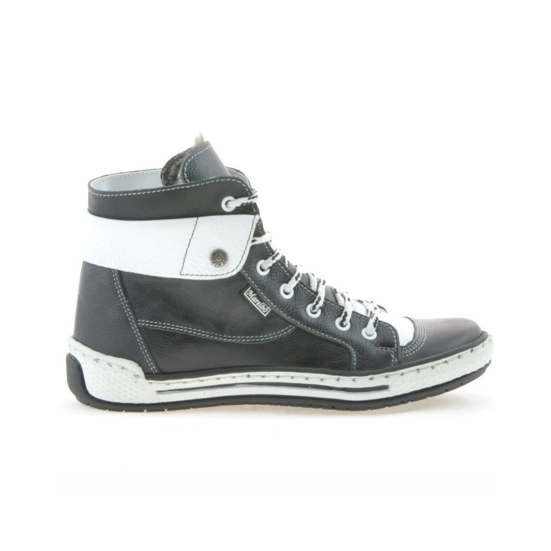 Damenstiefel 258 Biz Schwarz+Weiß