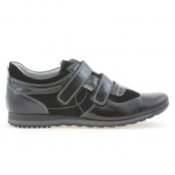 Herren Sportschuhe 712 Lack Schwarz+Schwarz Velours