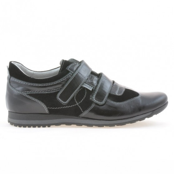 Herren Sportschuhe 712 Lack Schwarz+Schwarz Velours Herren Sportschuhe 712 Lack Schwarz+Schwarz Velours