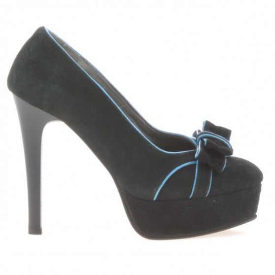 Elegante Damenschuhe 1095 schwarz Antilope+türkis Elegante Damenschuhe 1095 schwarz Antilope+türkis