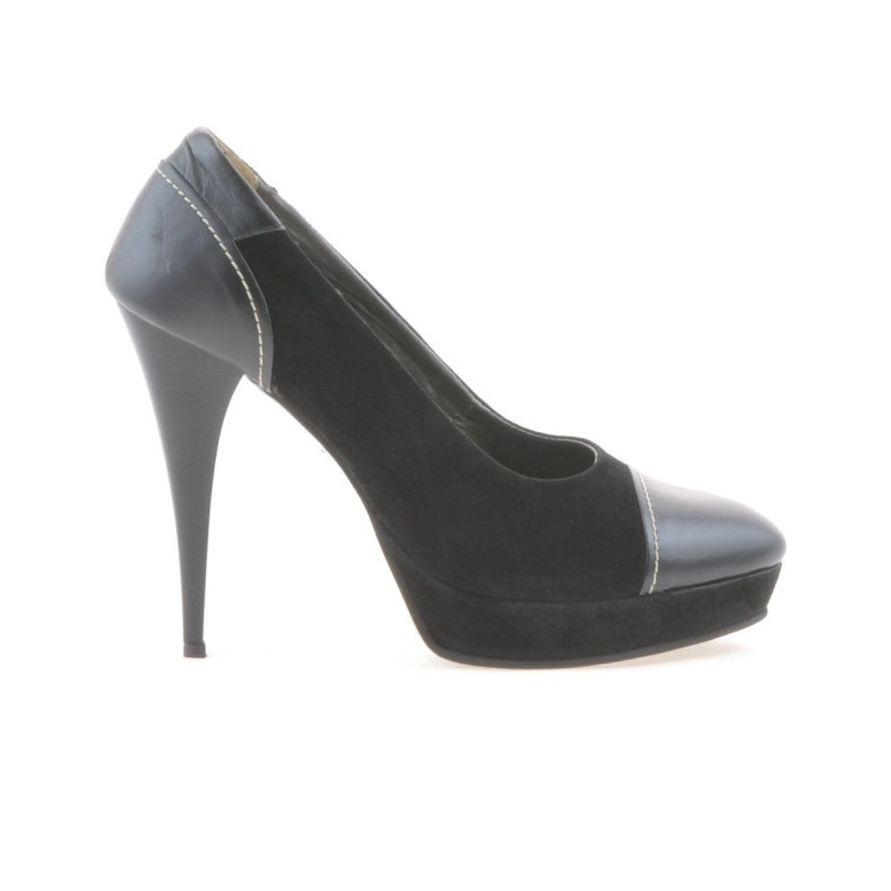 Elegante Damenschuhe 1082 schwarz Antilope kombiniert