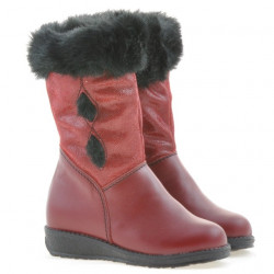 Kleine Kinderstiefel 24c burgunderrot kombiniert