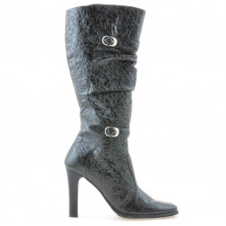 Damenstiefel 008-2 Schwarz Lack Crep