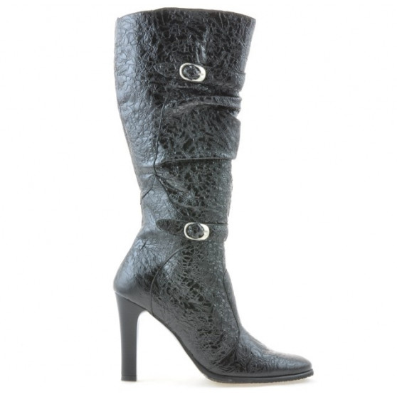 Damenstiefel 008-2 Schwarz Lack Crep Damenstiefel 008-2 Schwarz Lack Crep