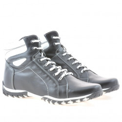 Herrenstiefel 460 schwarz+weiß
