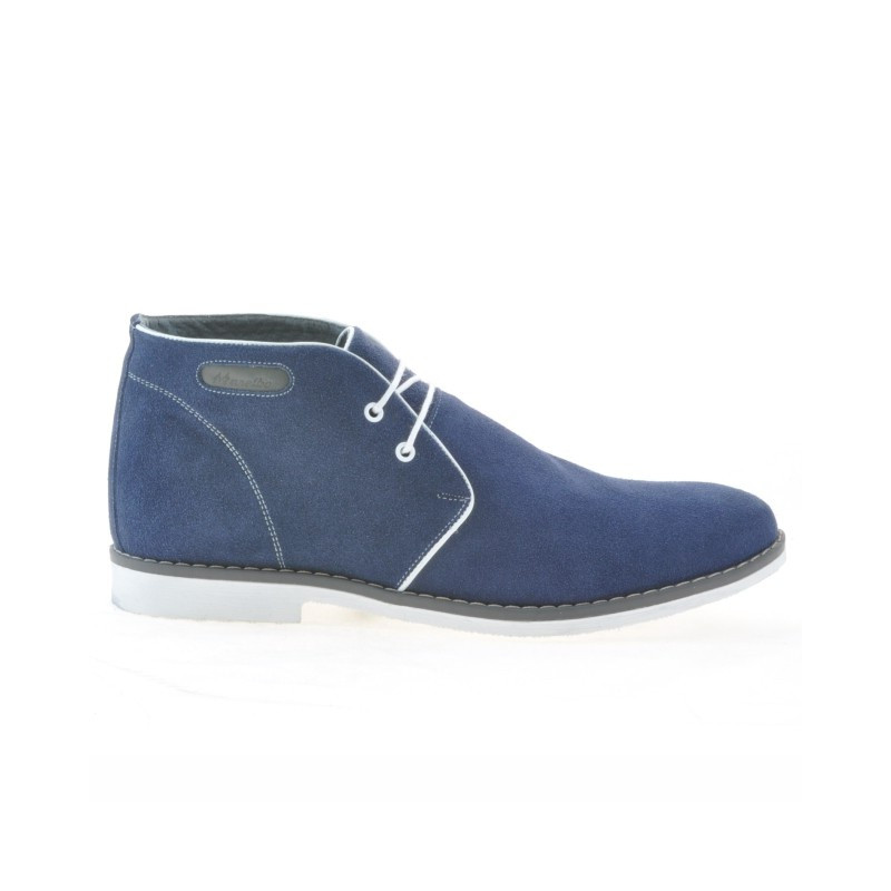 Herrenstiefel 454 Indigo Velours+Weiß