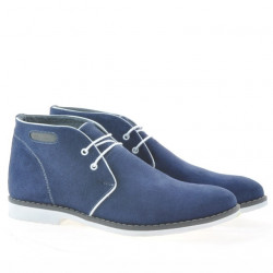 Herrenstiefel 454 Indigo Velours+Weiß