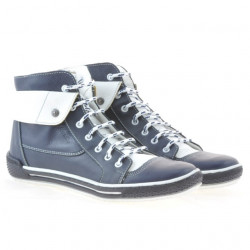 Damenstiefel 258 Biz Indigo+Weiß