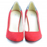 Elegante Damenschuhe 1230 rot Antilope kombiniert