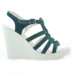 Damen Sandalen 575 grün Veloursleder