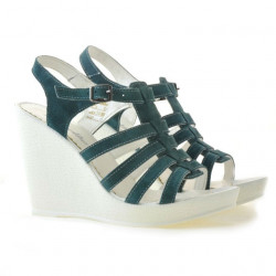Damen Sandalen 575 grün Veloursleder