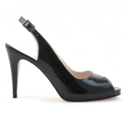 Damen Sandalen 1250 schwarz satin lackiert