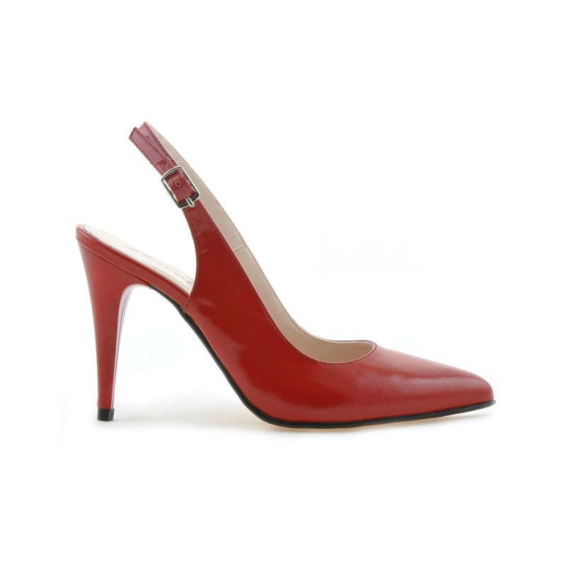 Damen-Sandalen 1249 roter Satinlack