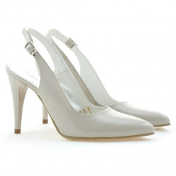 Damen Sandalen 1249 Lack Beige Perlmutt