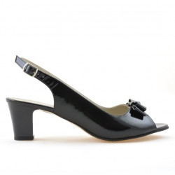 Damen Sandalen 1251m lackschwarz satiniert