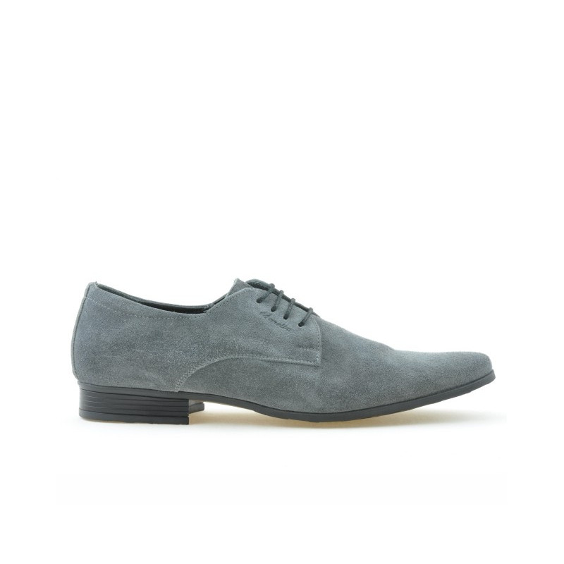 Elegante Herrenschuhe 786 grau Velours