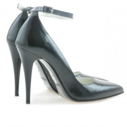 Damen Elegante Schuhe 1247 Schwarz Lack Satin