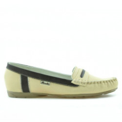 Damen Mokassins 619 beige+braun