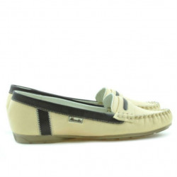 Damen Mokassins 619 beige+braun