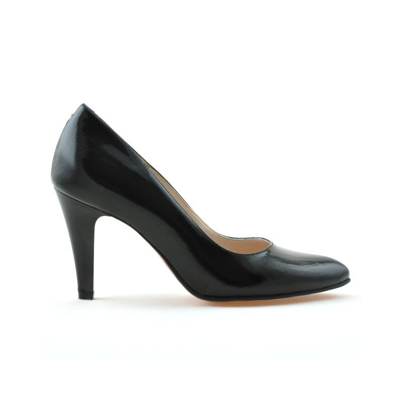 Elegante Damenschuhe 1234 in schwarzem satinlack
