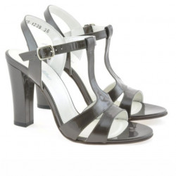 Damen Sandalen 1239 Lack braun Perlmutt